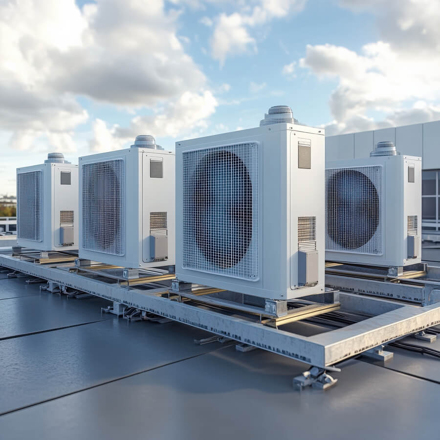 Lüftungs- und Klimaanlagen auf einem Flachdach – durchdachte Lüftungstechnik von Richard Reitzle für Wohn- und Gewerbebauten in Pfaffenhofen an der Roth
